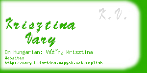 krisztina vary business card